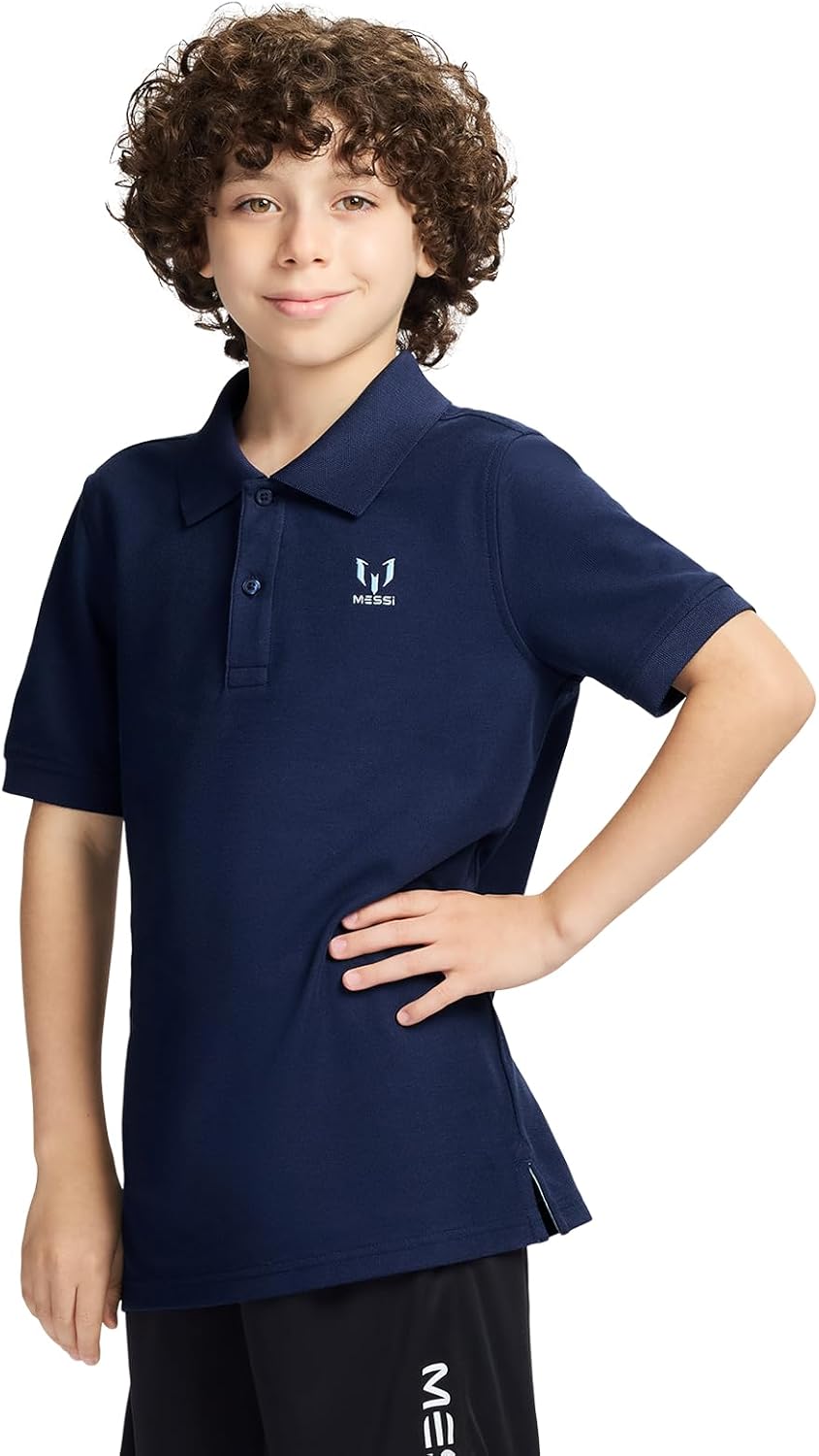 Thumbnail 1 de Messi Boys' Lifestyle Short Sleeve Polo T-Shirt (Slim-Fit Graphic Tee) — Cotton Blend