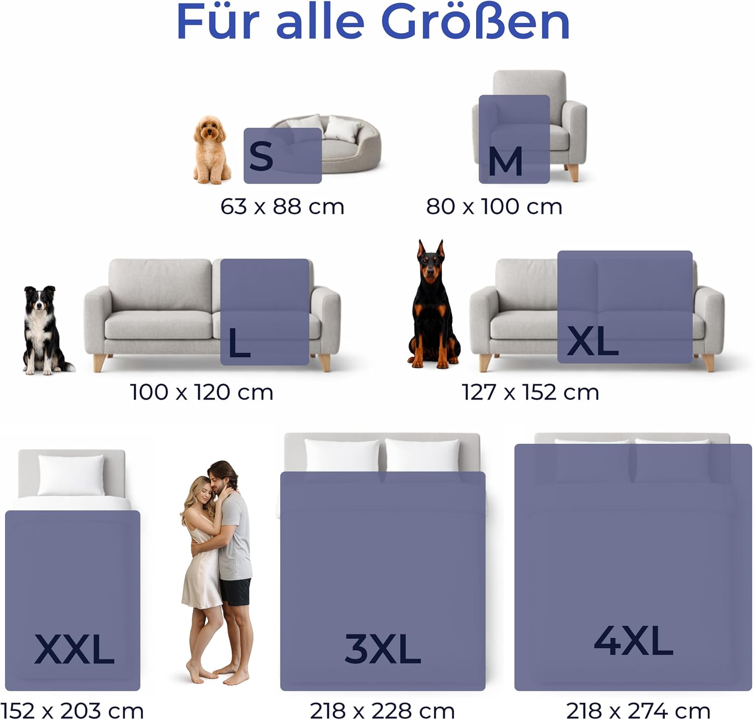 Detalle de Dreamzie wasserdichte Hundedecke für Sofa, Bett & Auto (152x203 cm) – reversibel, Sherpa-Fleece, maschinenwaschbar