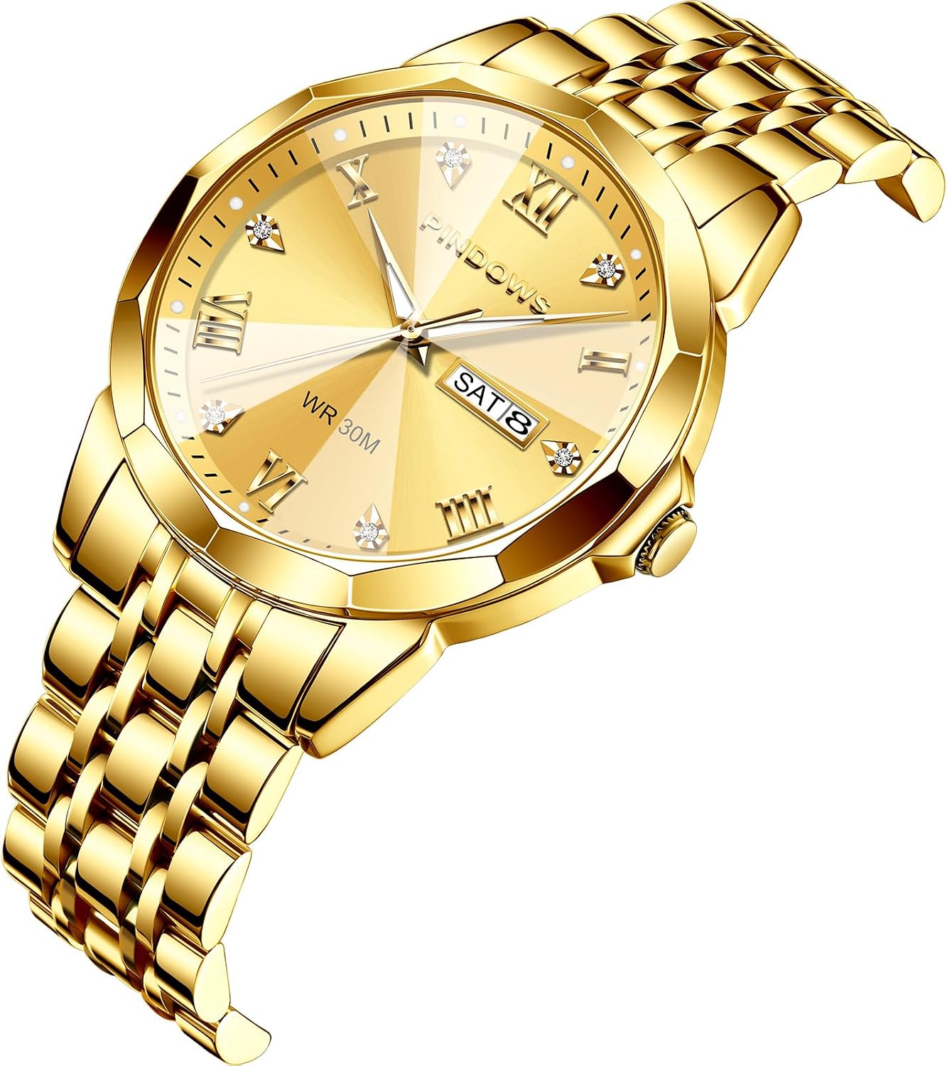 Thumbnail 2 de PINDOWS Luxus Quarz-Herrenuhr Datum