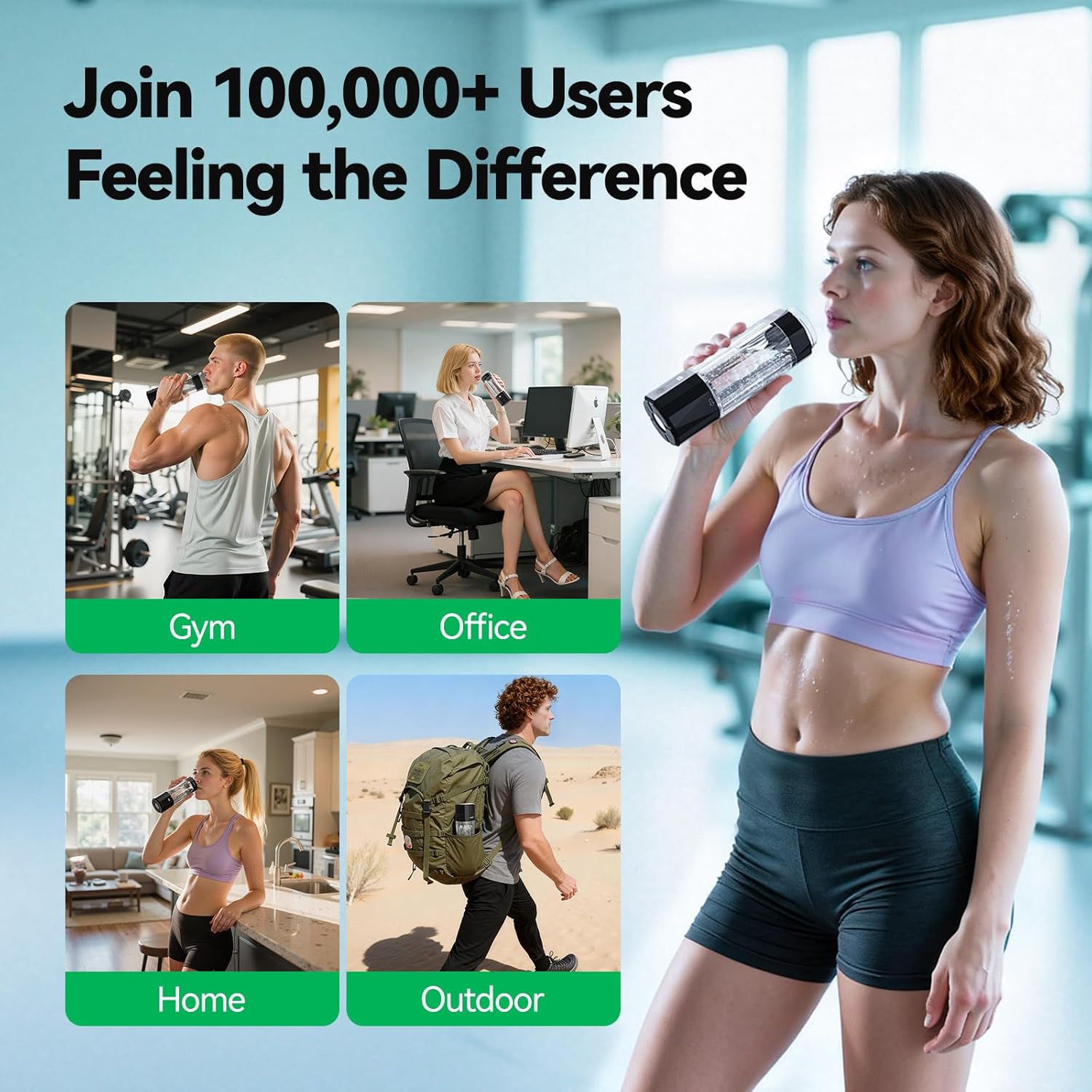 Thumbnail 6 de OEOP Upgrade Hydrogen Water Bottle 6400PPB 🥤