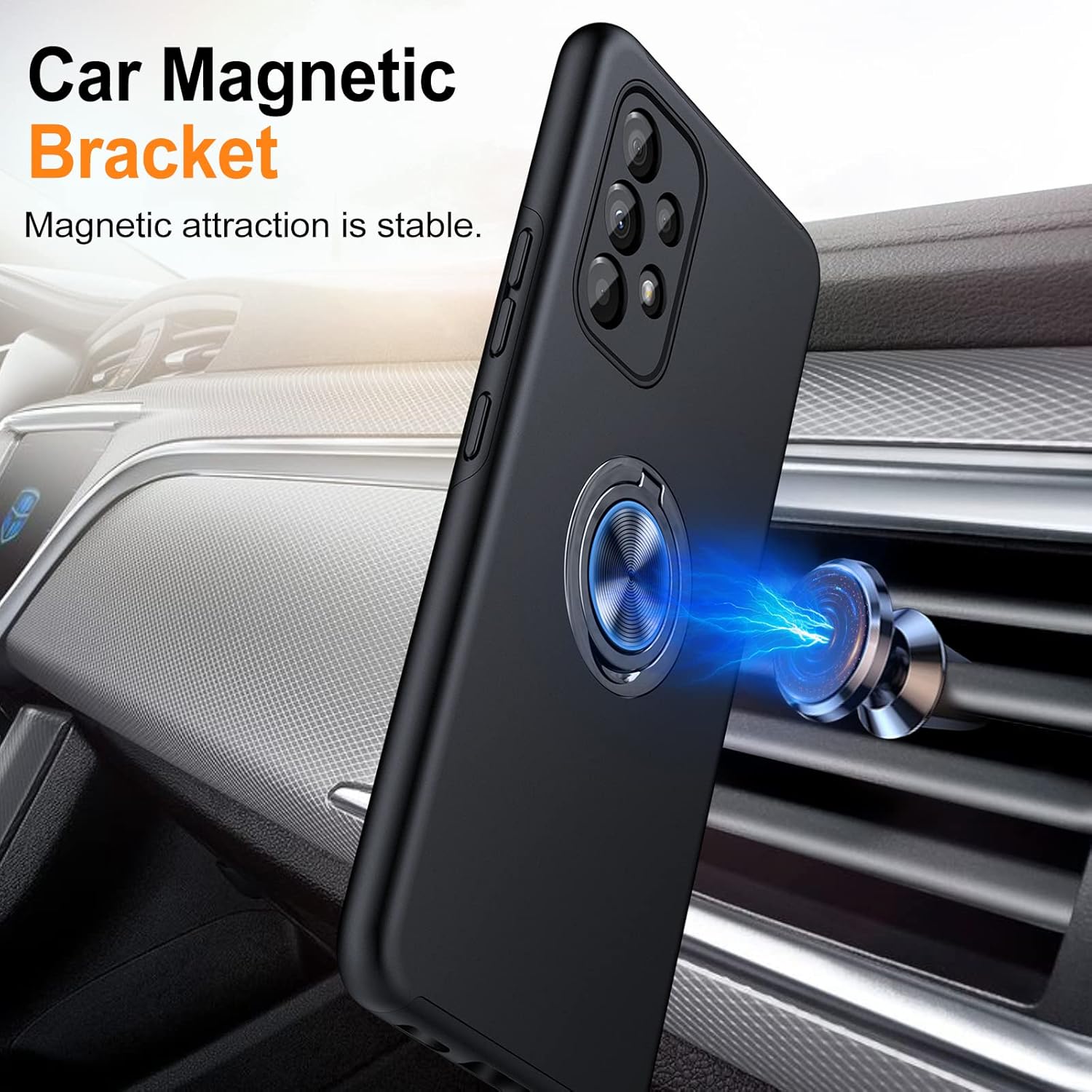 Thumbnail 3 de JAME for Samsung Galaxy A53 5G Shockproof Case with 360° Rotatable Kickstand, Black