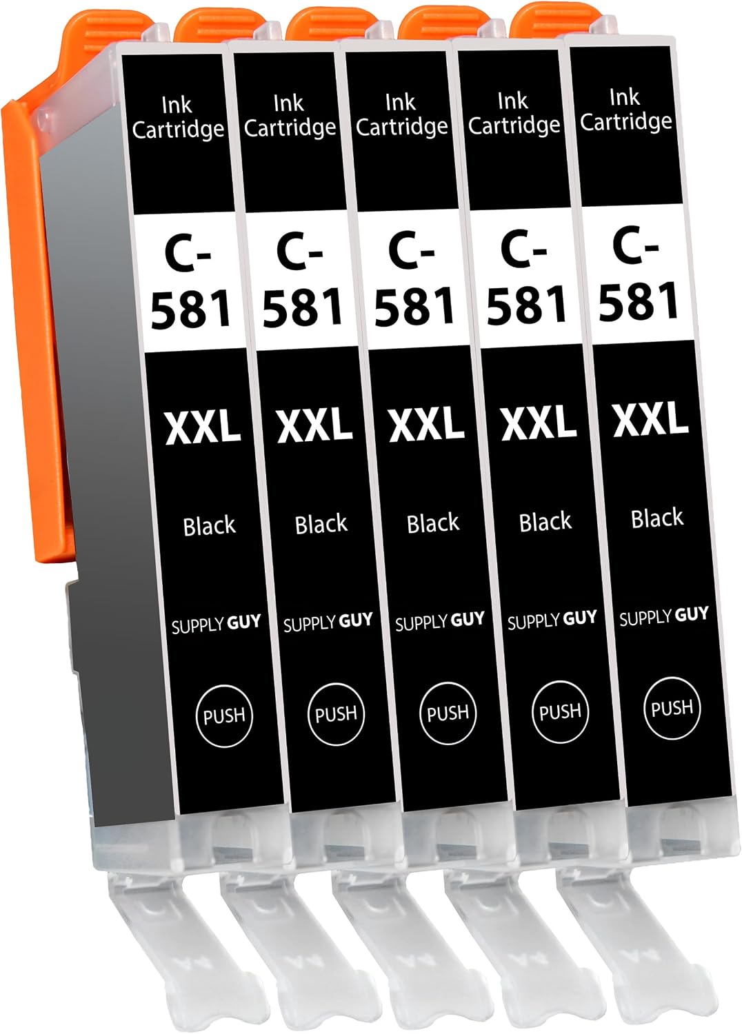 Detalle de Supply Guy 581XXL Ink Cartridges Black — 5x XXL, Canon CLI-581 Replacement for Pixma TS/TR Series
