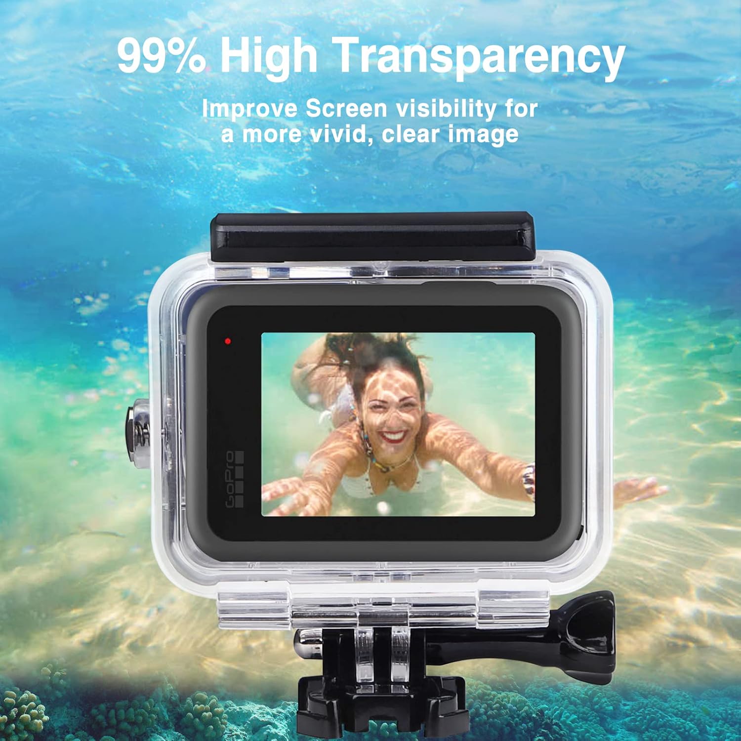 Detalle de REDTRON Waterproof Housing Case for GoPro Hero 13/12/11/10/9 (60M Diving Case)