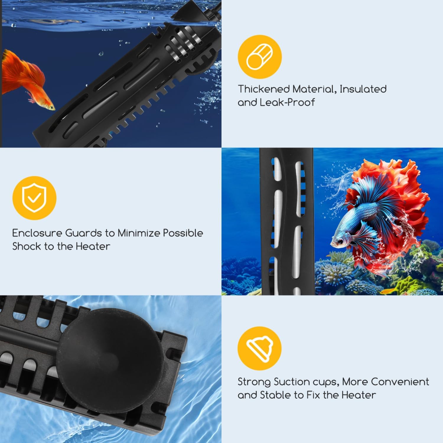 Thumbnail 4 de Nobleza riscaldatore sommergibile per acquario 10-50 L da 50 W con regolatore esterno (15–35°C)