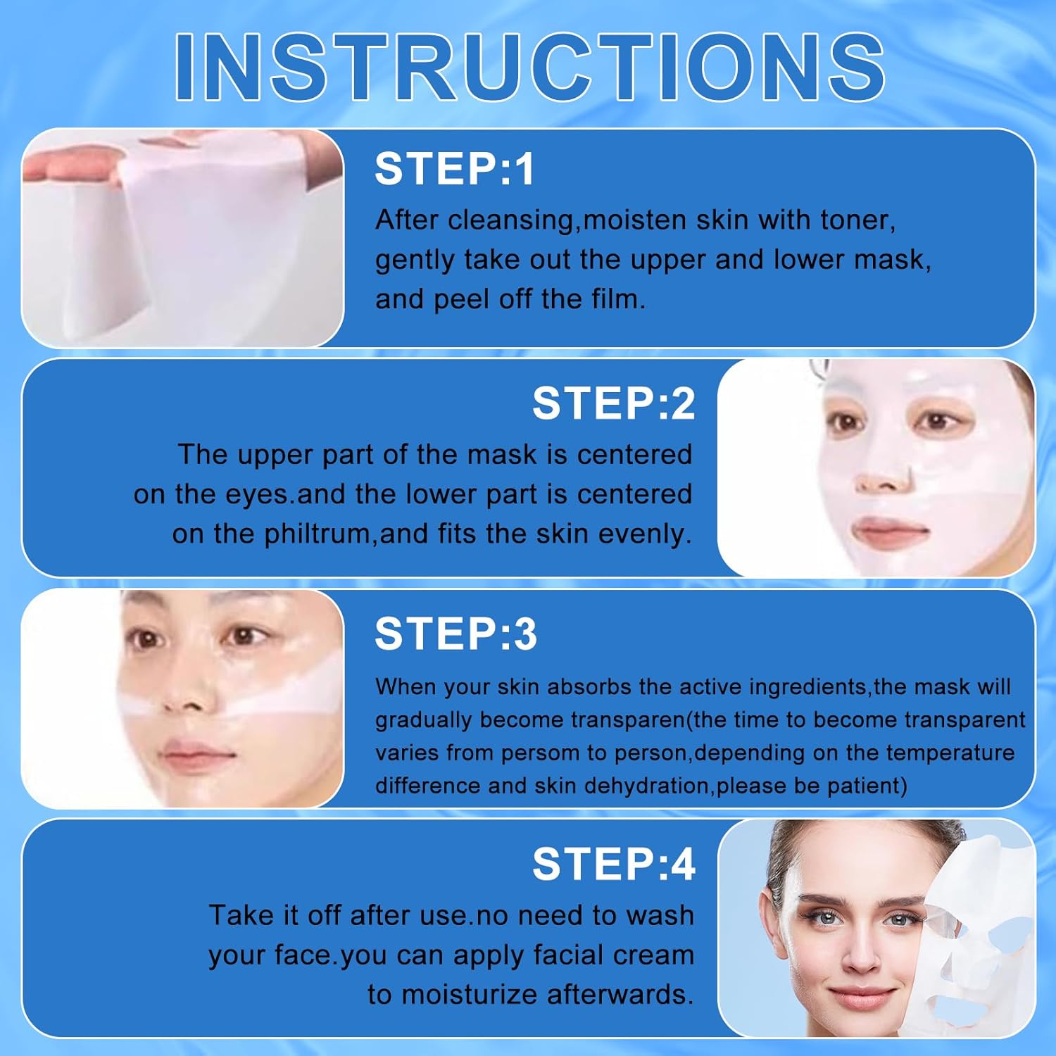 Thumbnail 6 de JWDMHSJ Collagen Face Mask 10 pezzi