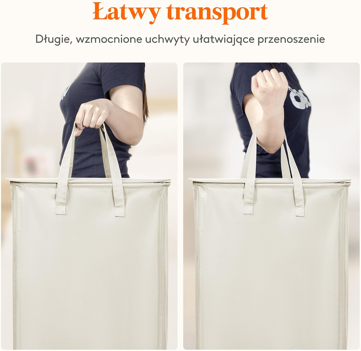 Detalle de Lifewit 24017 wąski kosz na pranie 65 l, składany, z pokrywą