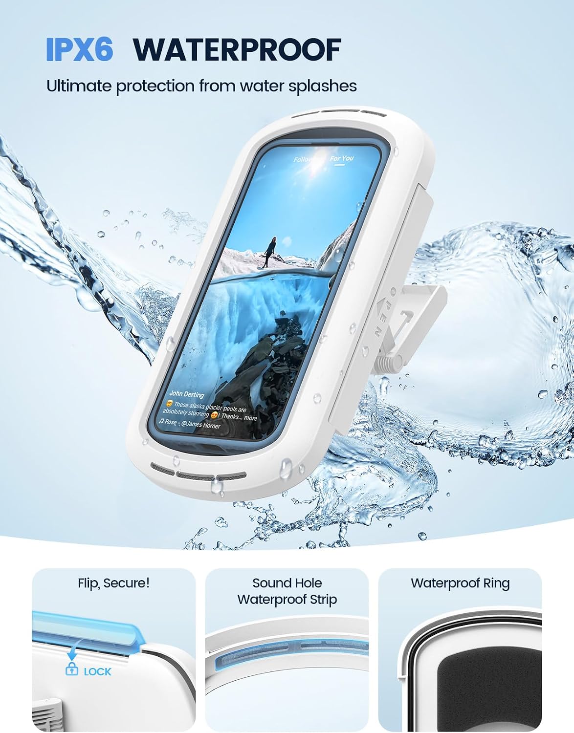 Detalle de Lamicall Shower Phone Holder 4-7"