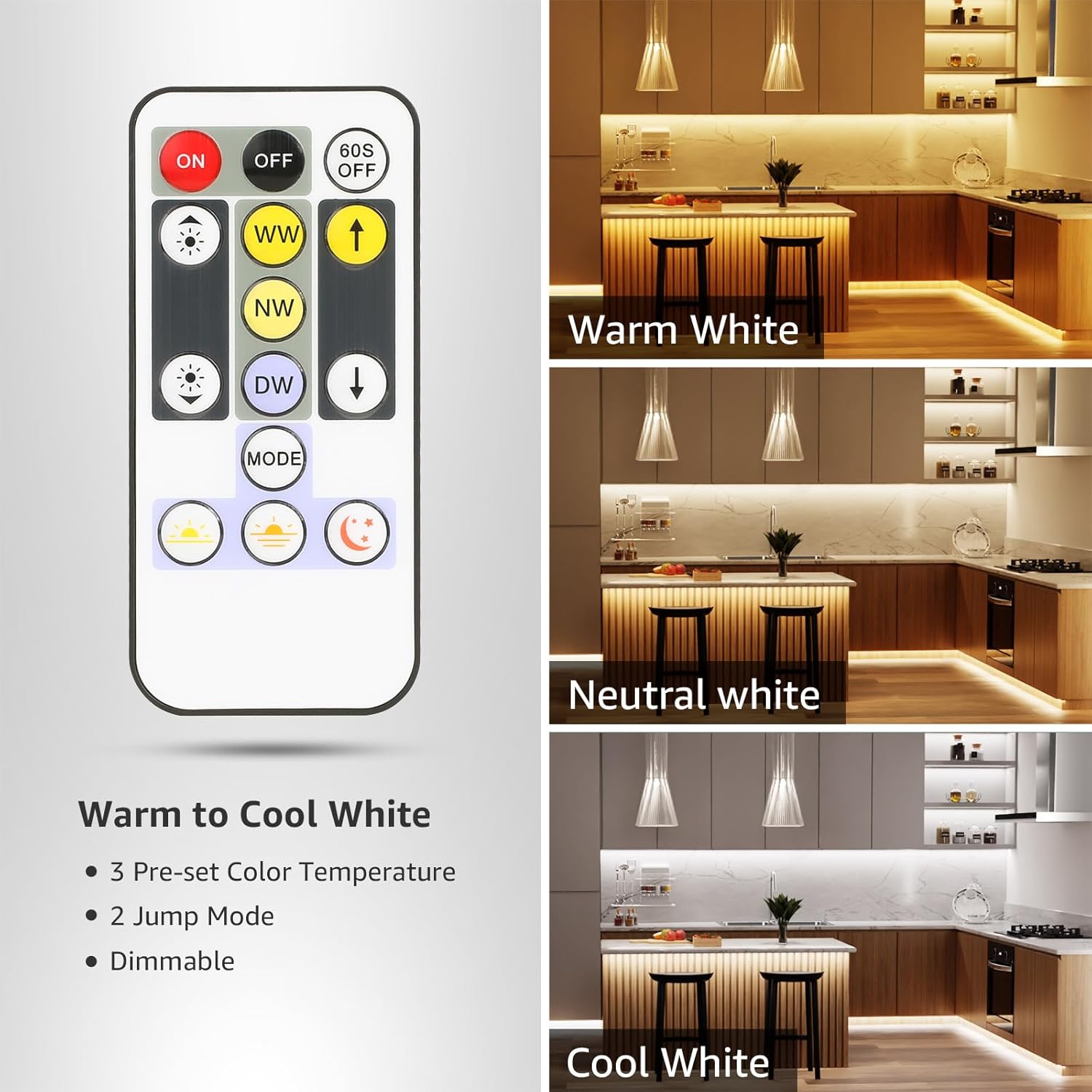Thumbnail 1 de Lepro 5M LED Strip Lights: Dimmable, Tunable Warm White to Cool Daylight