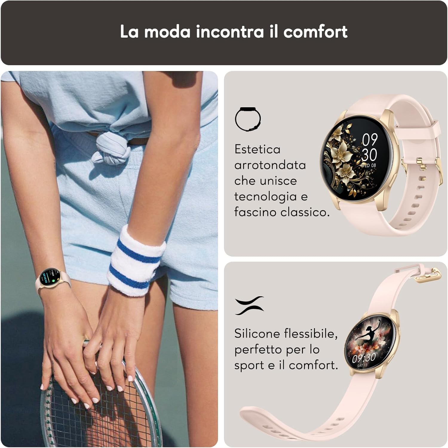 Thumbnail 1 de AcclaFit AcclaFit Smartwatch Uomo Donna con chiamate Bluetooth e fitness da 1,38" (IP68)