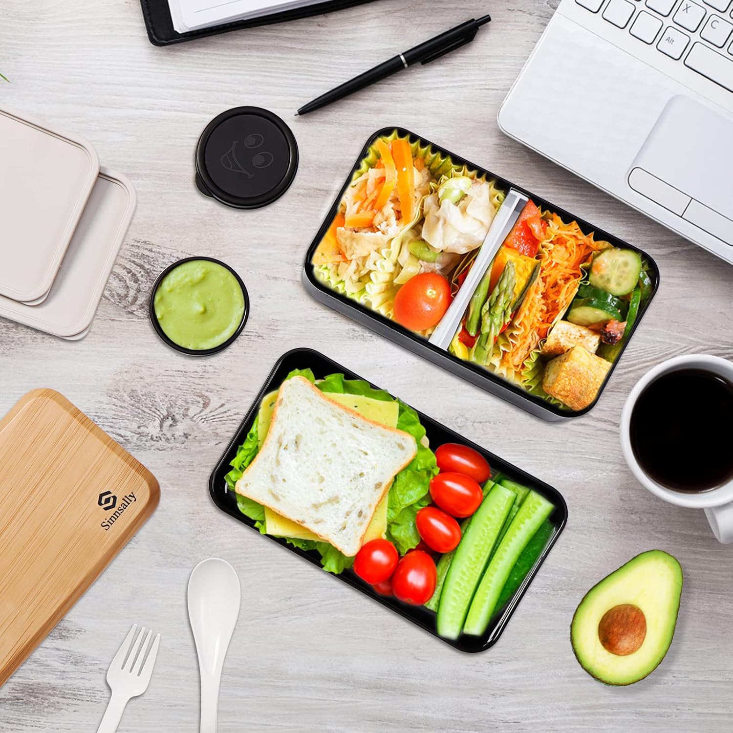 Detalle 2 de Sinnsally 1400ML Bento Box leak‑proof lunchbox 🍱
