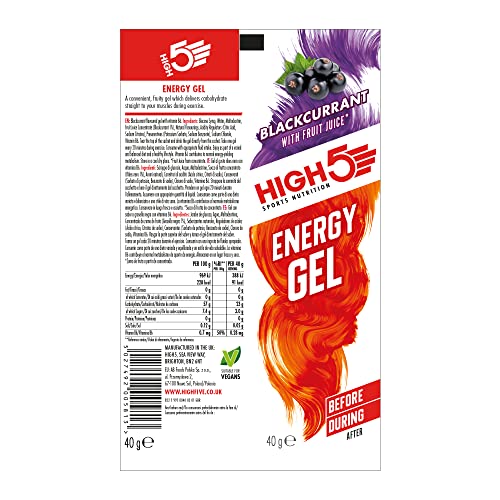 Thumbnail 1 de HIGH5 Energy Gels: Blackcurrant 20×40g – On-the-go fuel for runners and athletes
