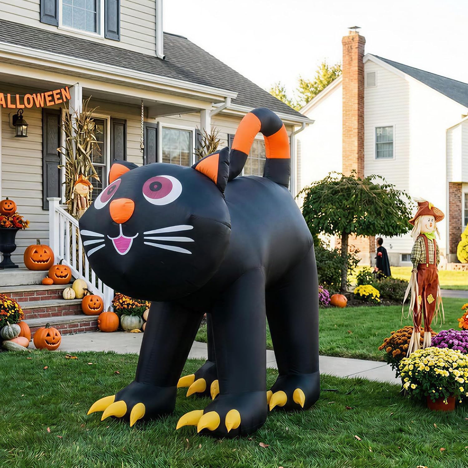 Detalle de NovaFloat 01 Halloween Inflatable Black Cat with Built-In LED Lights