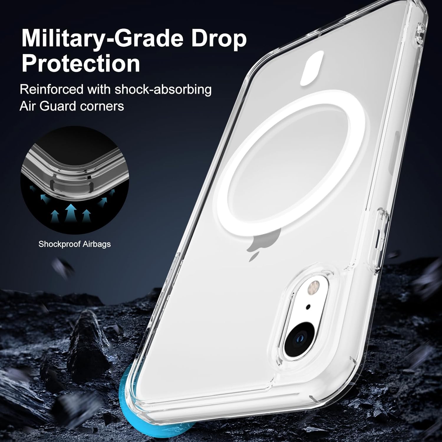 Thumbnail 3 de XTCASE Coque iPhone XR Magnétique — Transparente, anti-jaunissement, MagSafe et antichoc