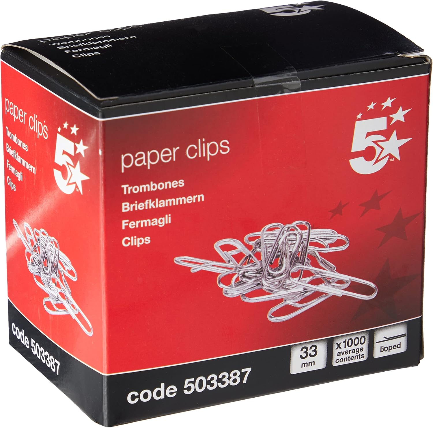 Detalle 1 de 5 Star pappersklämmor 33 mm i legerat stål, 1 000-pack