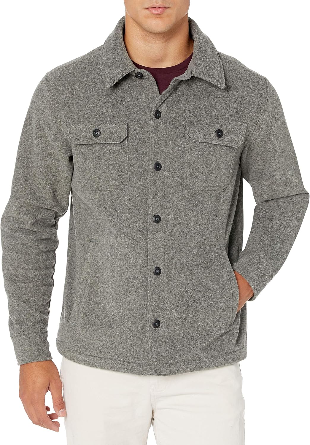 Detalle de Amazon Essentials Polarfleece-Hemdjacke für Herren