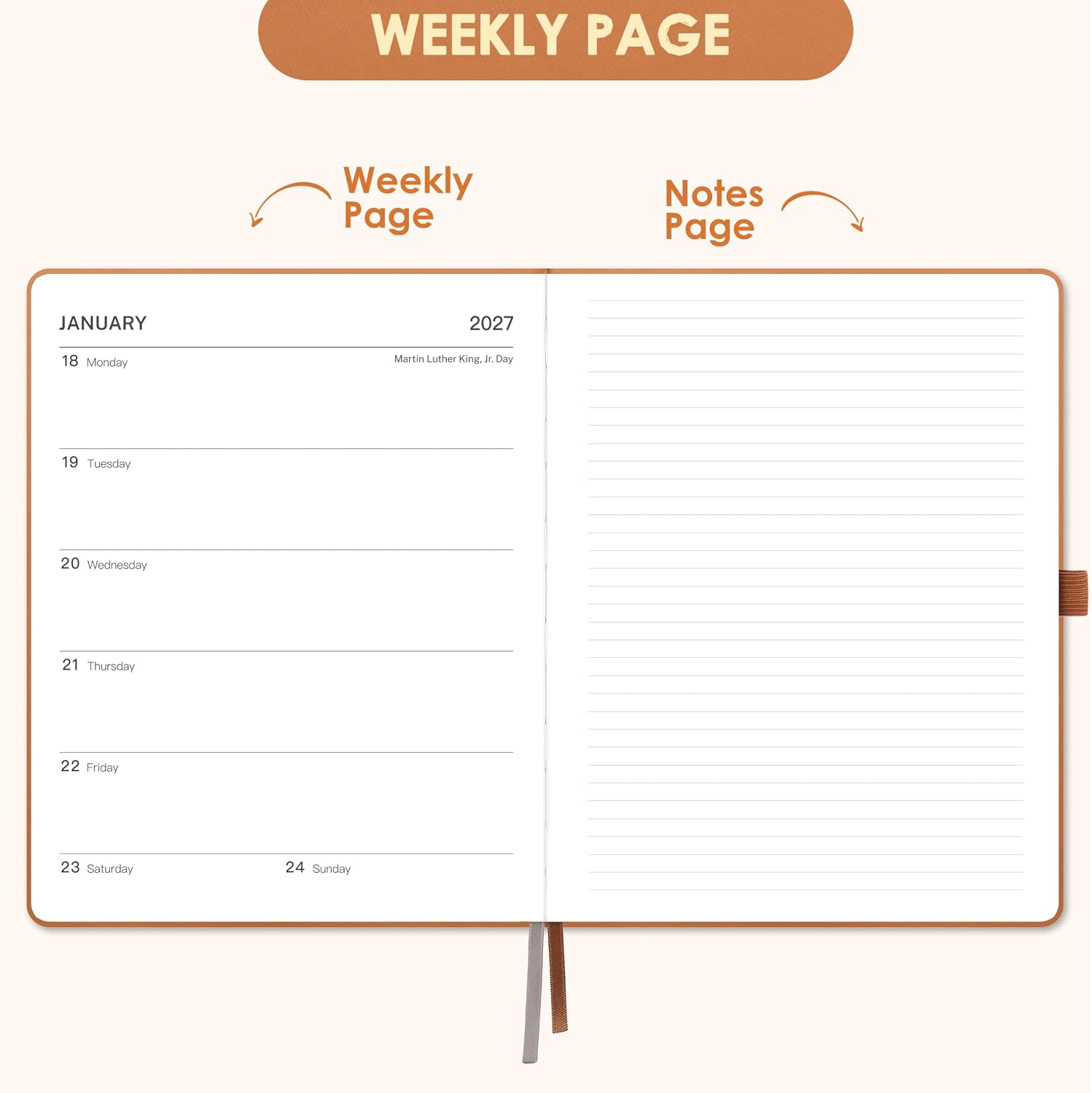 Detalle 2 de 2027 Planner 8 x 10-Inch Weekly and Monthly Planner