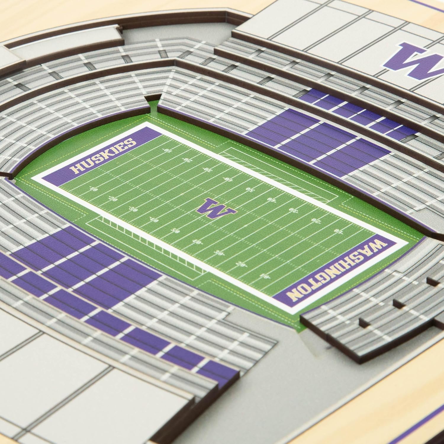 Detalle de YouTheFan NCAA Washington Huskies 5-Layer StadiumView 3D Wall Art (Husky Stadium)