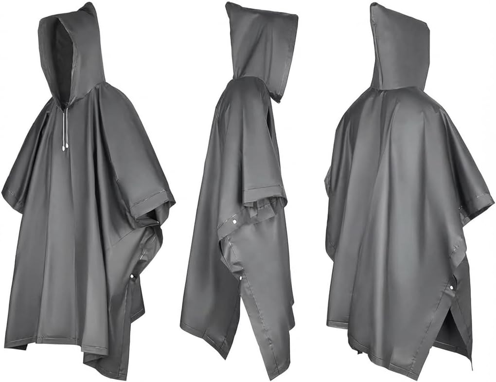Detalle 2 de UPSEN Regenponcho Regenmantel – 2er-Set, wasserdicht, atmungsaktiv, EVA, für Damen und Herren