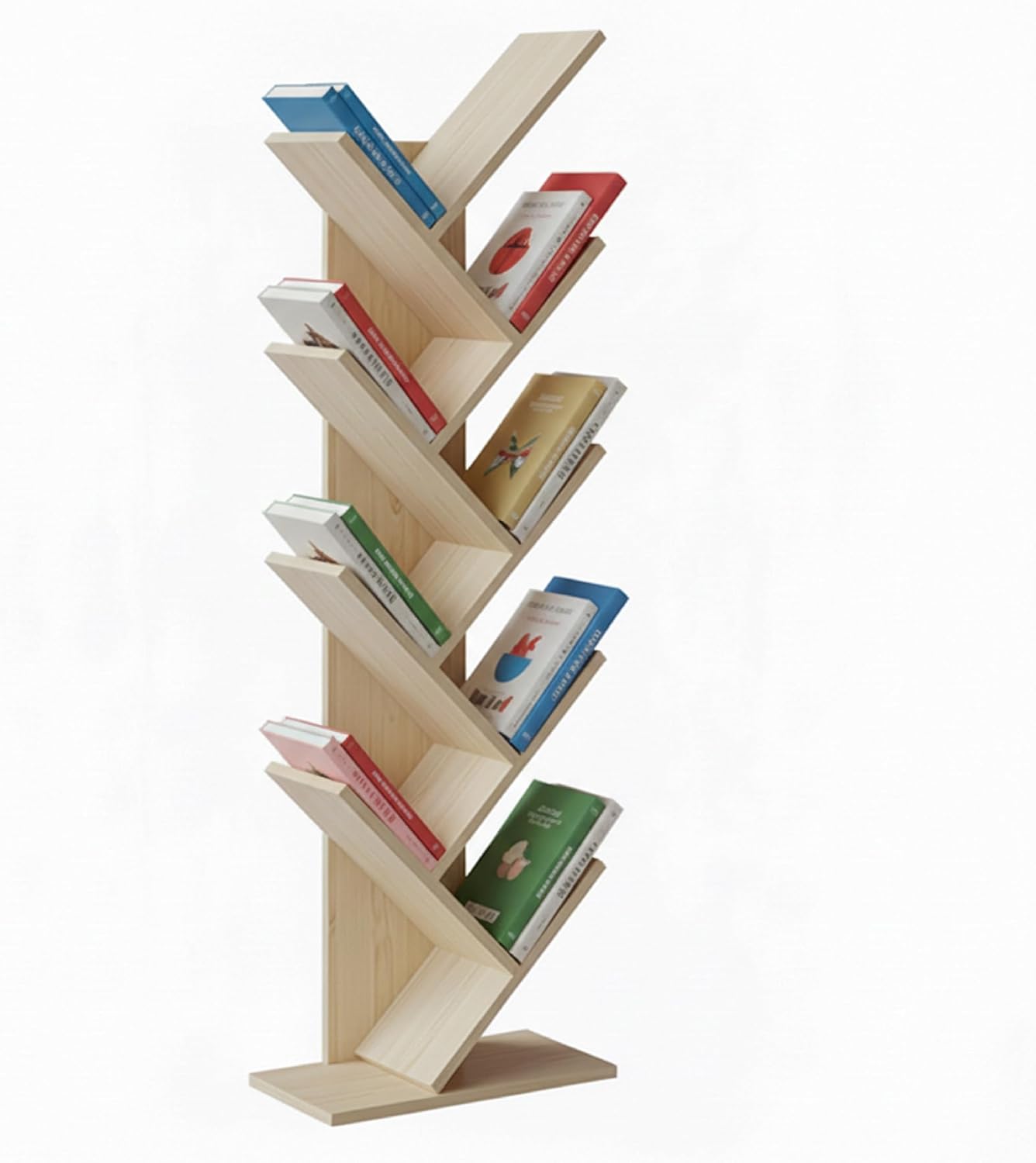 Detalle de Baroni Home Libreria ad Albero Salvaspazio a 8 Ripiani, 20x40x127 cm – Porta libri verticale per soggiorno, studio e cameretta