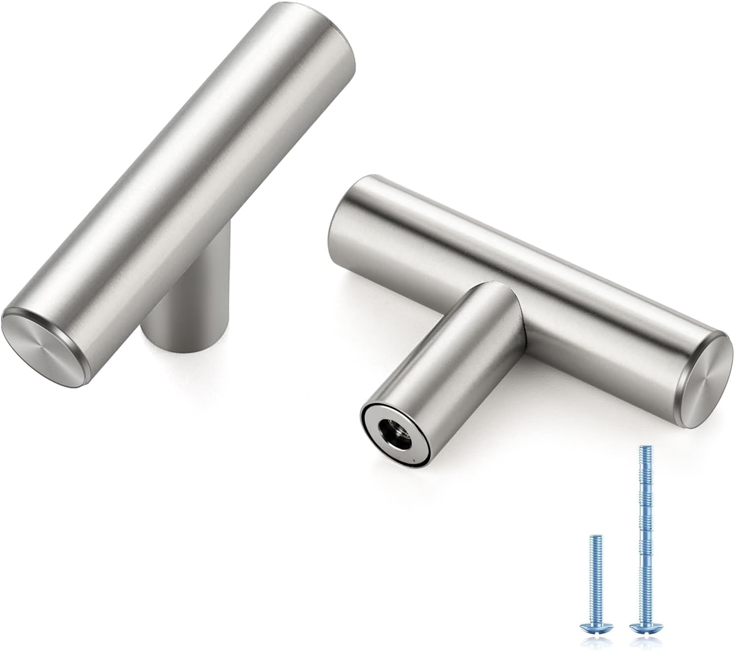 Detalle de Ravinte Decor 30-Pack Brushed Nickel T-Bar Cabinet Knobs, 2-Inch Stainless Steel