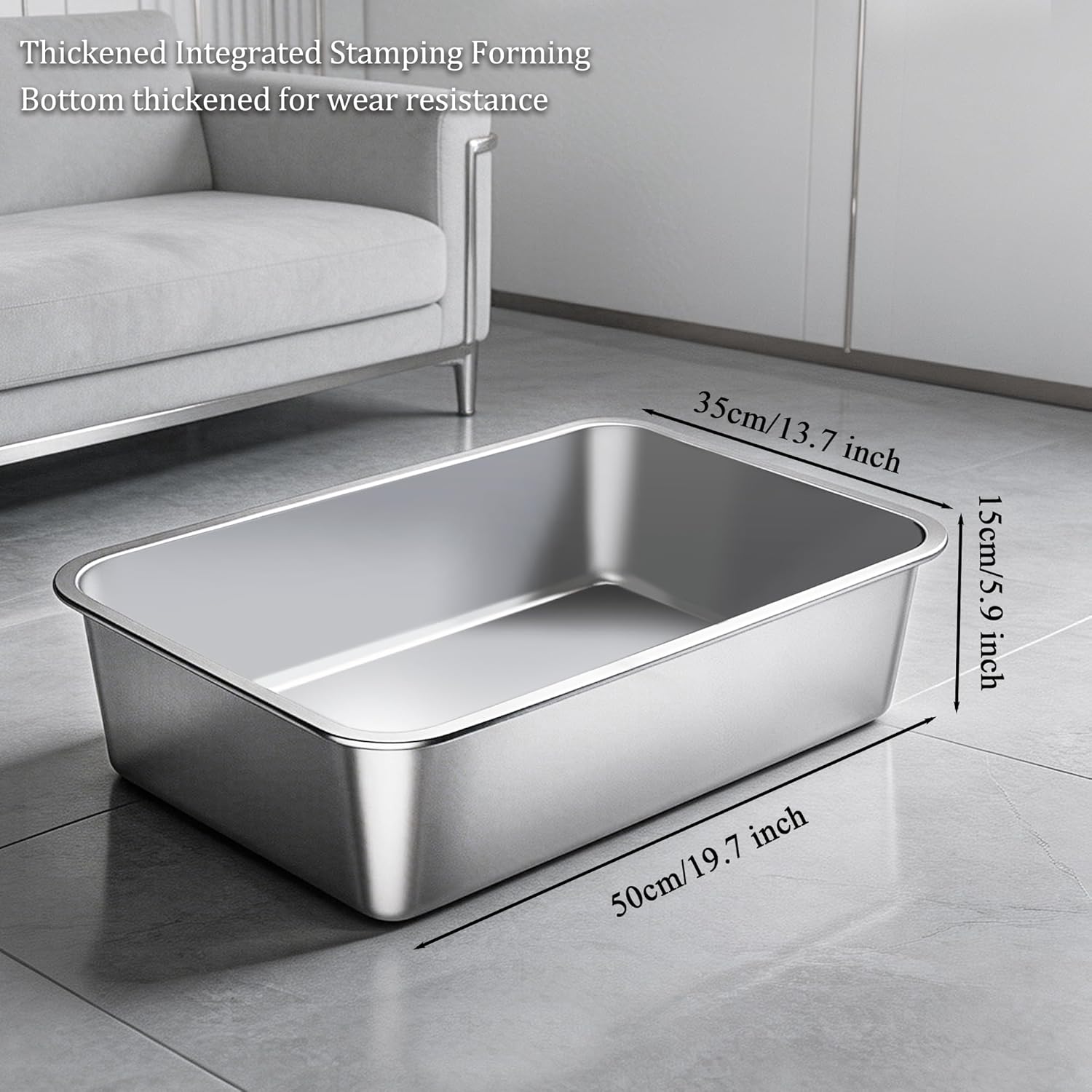 Thumbnail 1 de Vealind Stainless Steel Cat Litter Box