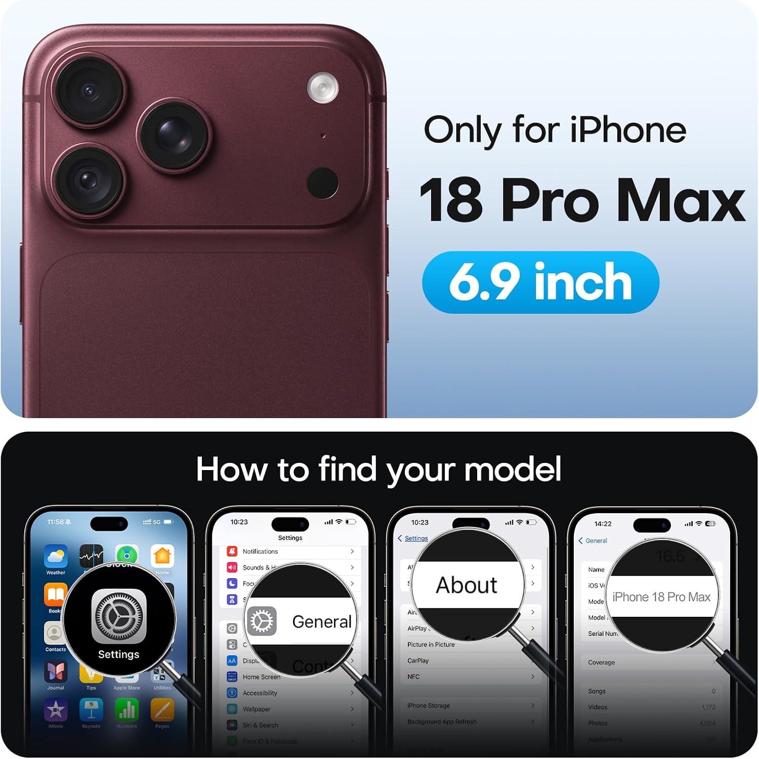 Detalle 2 de TAURI iPhone 18 Pro Max Screen Protector, 2-Pack 9H Tempered Glass