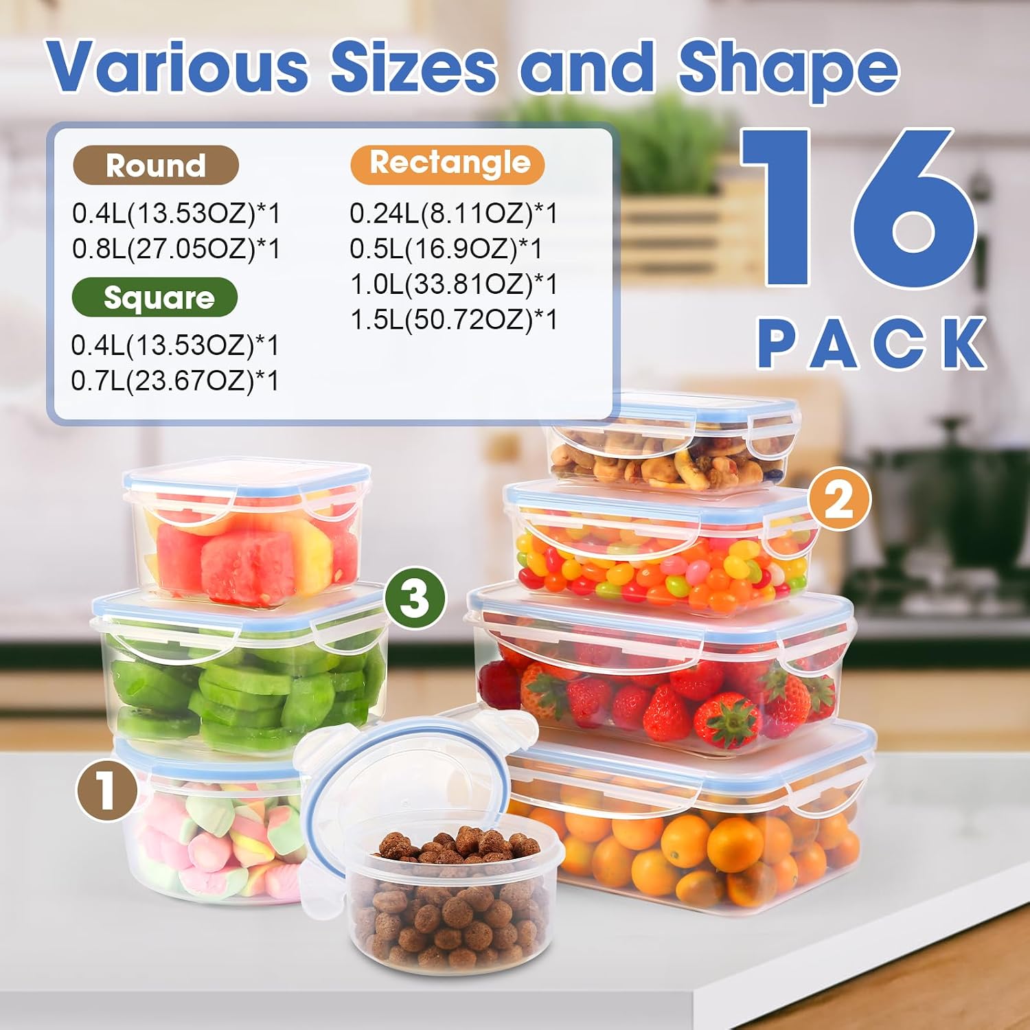 Detalle 2 de YASHE Food Storage Containers 8-piece set 1.5L