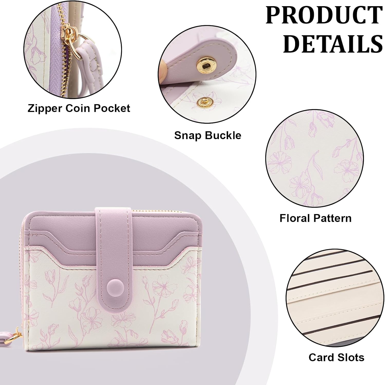 Thumbnail 3 de YAMEIZE floral leather wallet 11.5 cm