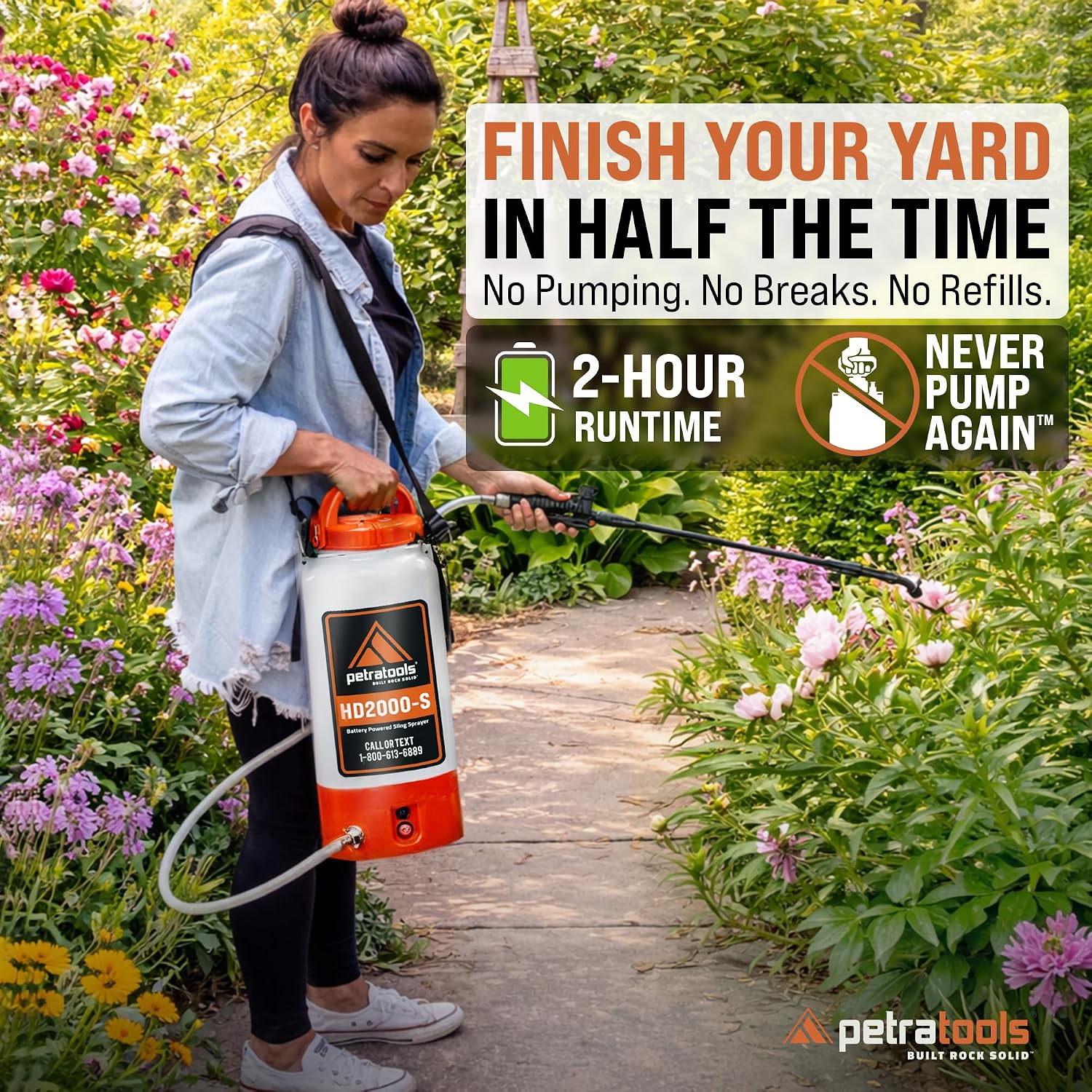 Detalle 2 de PetraTools Battery-Powered Garden Sprayer 2 Gallon