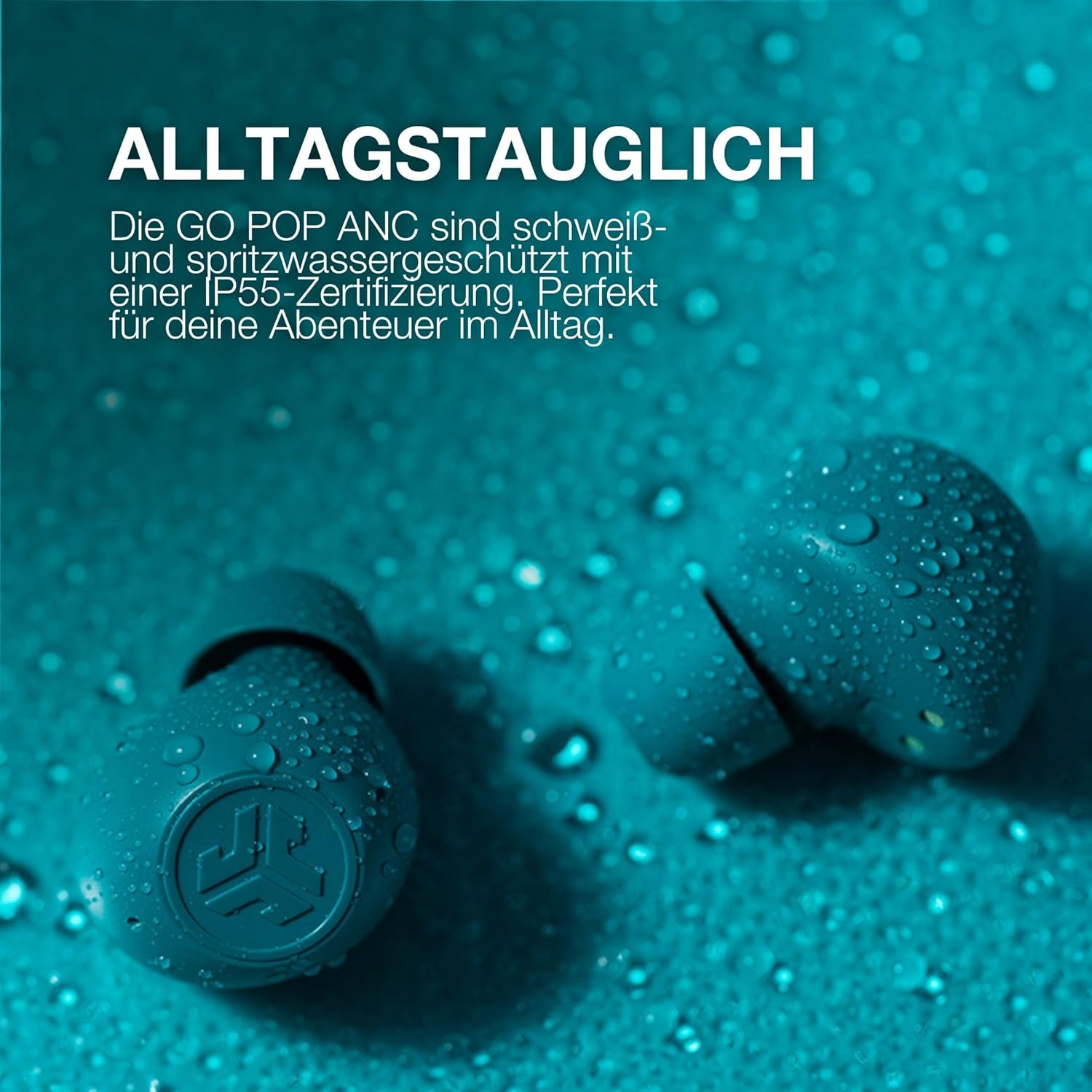 Thumbnail 6 de JLab Go Pop ANC In Ear Kopfhörer – True Wireless mit ANC, Multipunkt und IP55 in Blaugrün