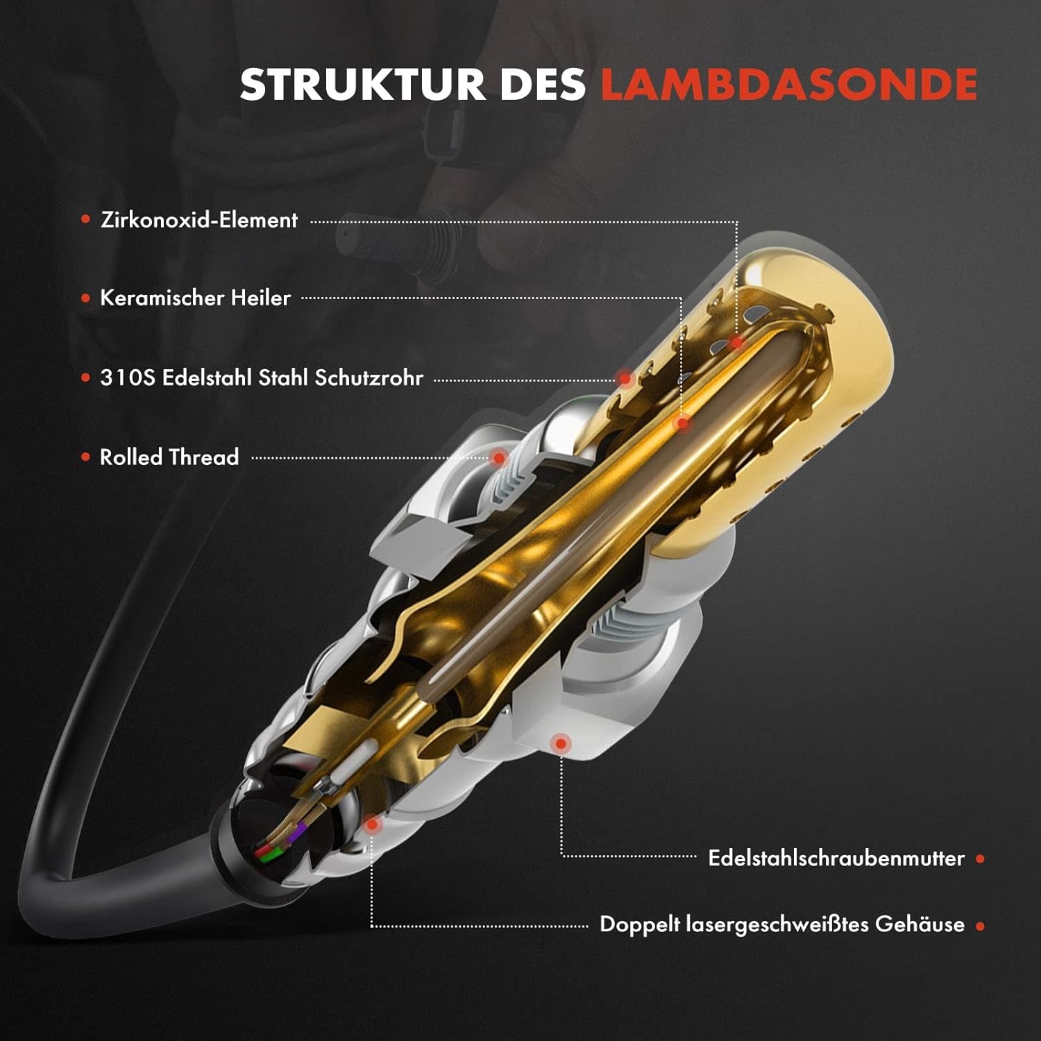 Thumbnail 6 de Sonda lambda per sostituzione Frankberg (93181910) per Opel Astra G/H/J e altri modelli 2002-2020