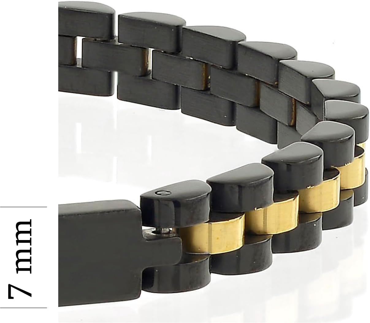 Detalle de 10:10 Bracciale uomo in acciaio inox con trattamento PVD – 23 cm, regolabile, confezione regalo