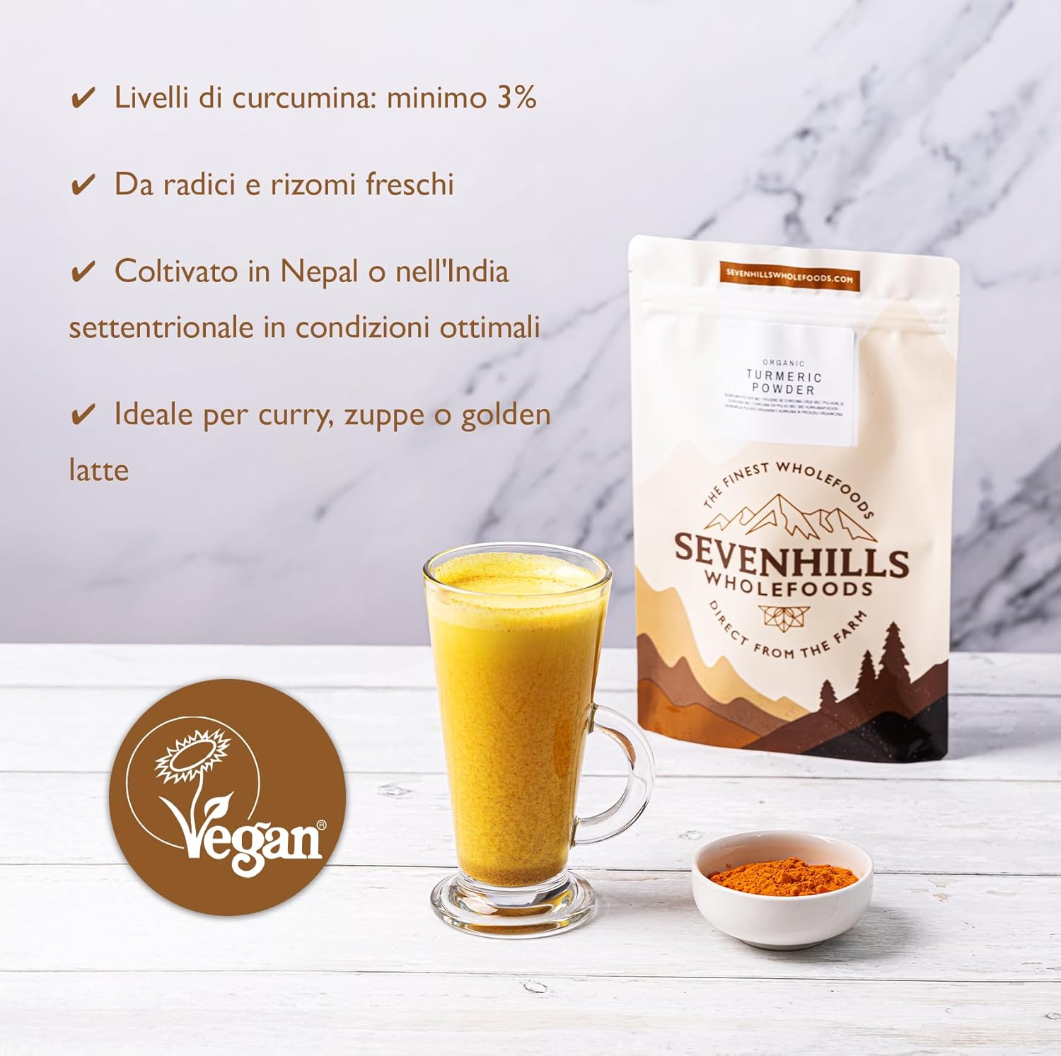 Thumbnail 2 de Sevenhills Wholefoods Polvere Di Curcuma Crudo Bio 1kg