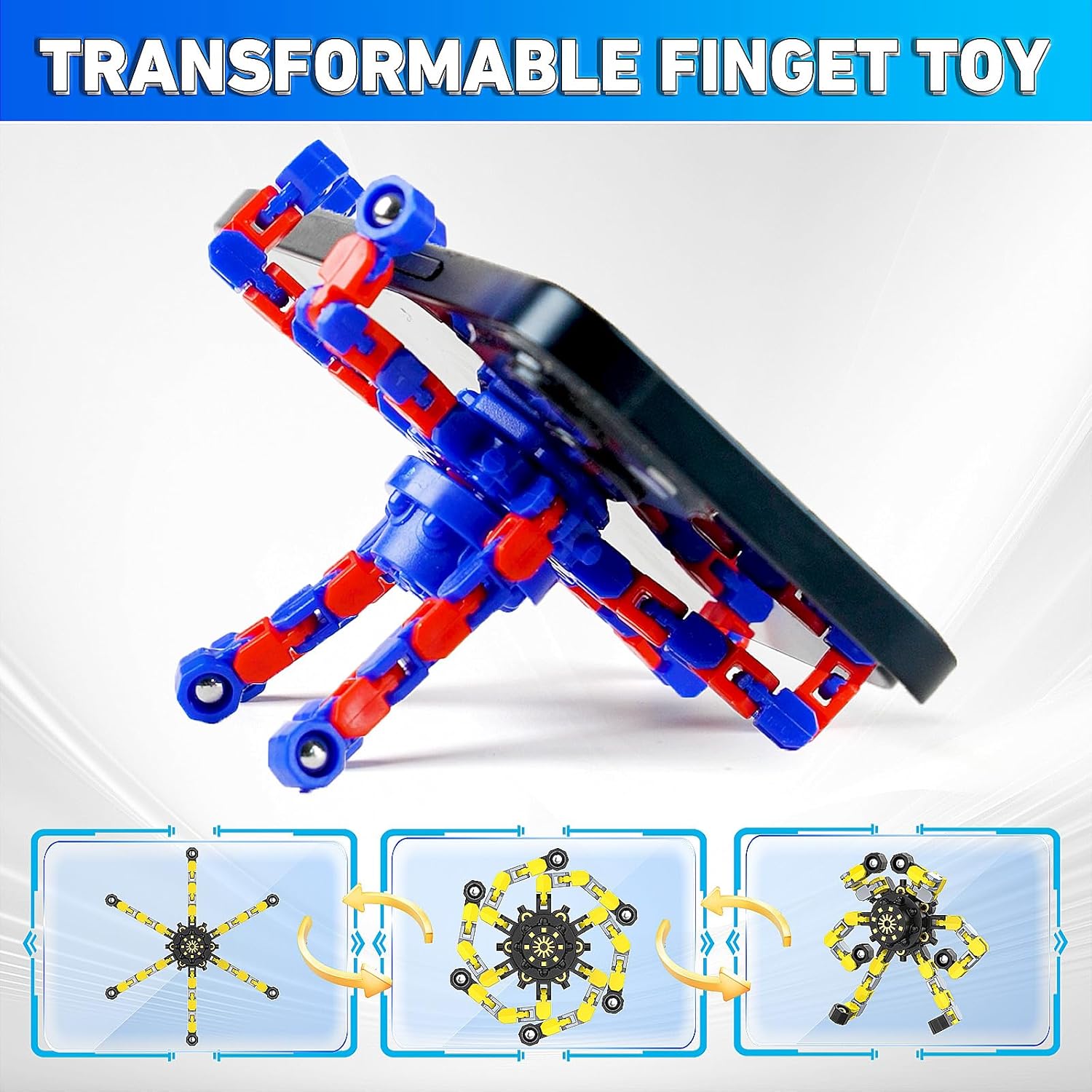 Detalle de Transformable Fidget Spinner Chain Set (9PCS) for Easter Basket Stuffers