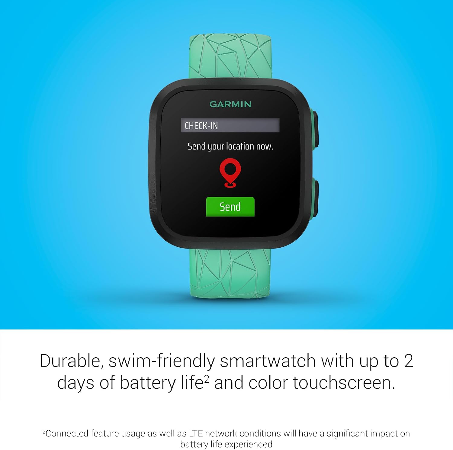 Detalle de Garmin Bounce™ Kids Smartwatch: Real-Time GPS Tracking, Two-Way Messaging, and LTE Connectivity