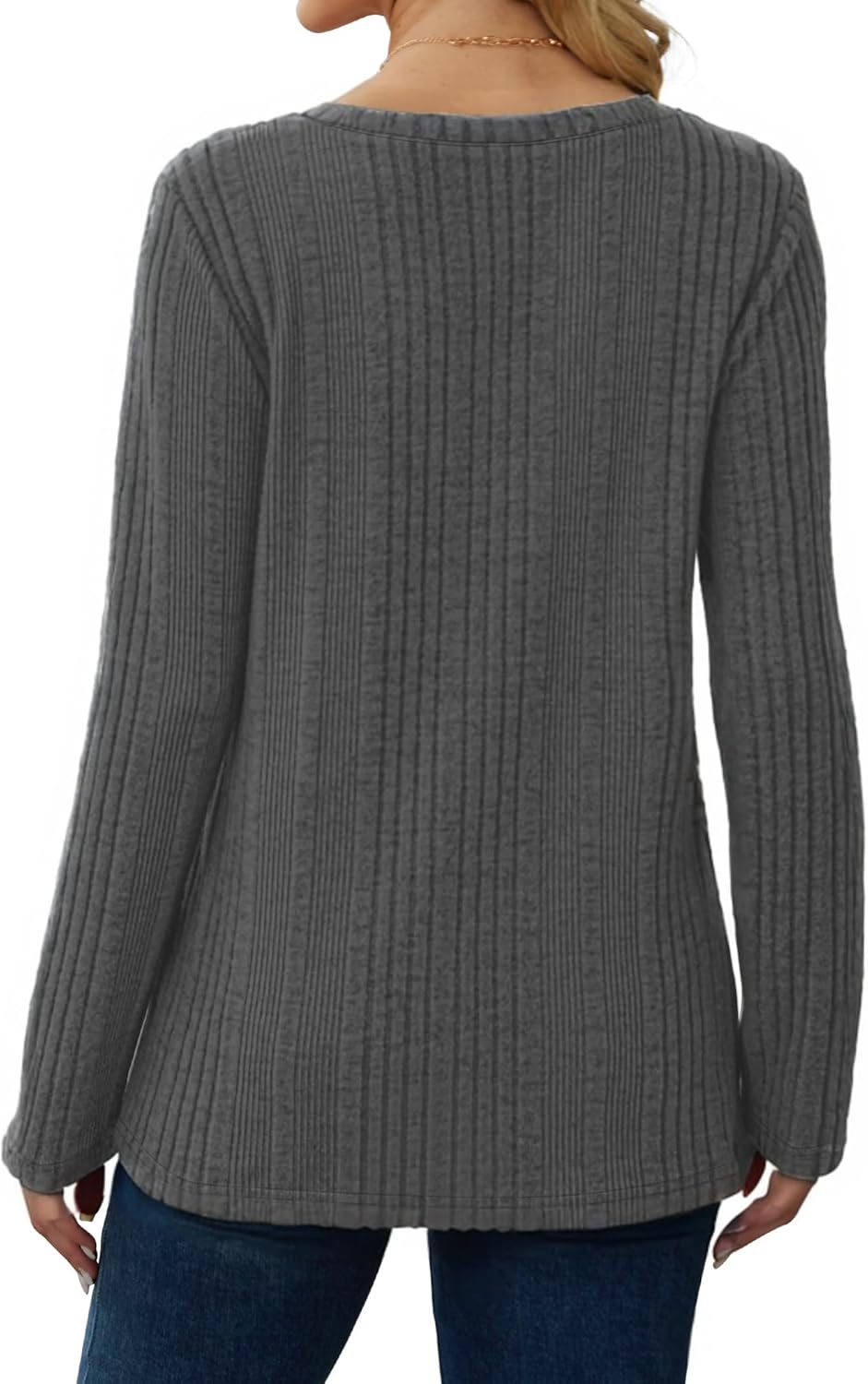 Thumbnail 2 de GLEENOD Damen-Pullover mit V-Ausschnitt – leichter Langarm-Sweatshirt aus Polyester-Spandex