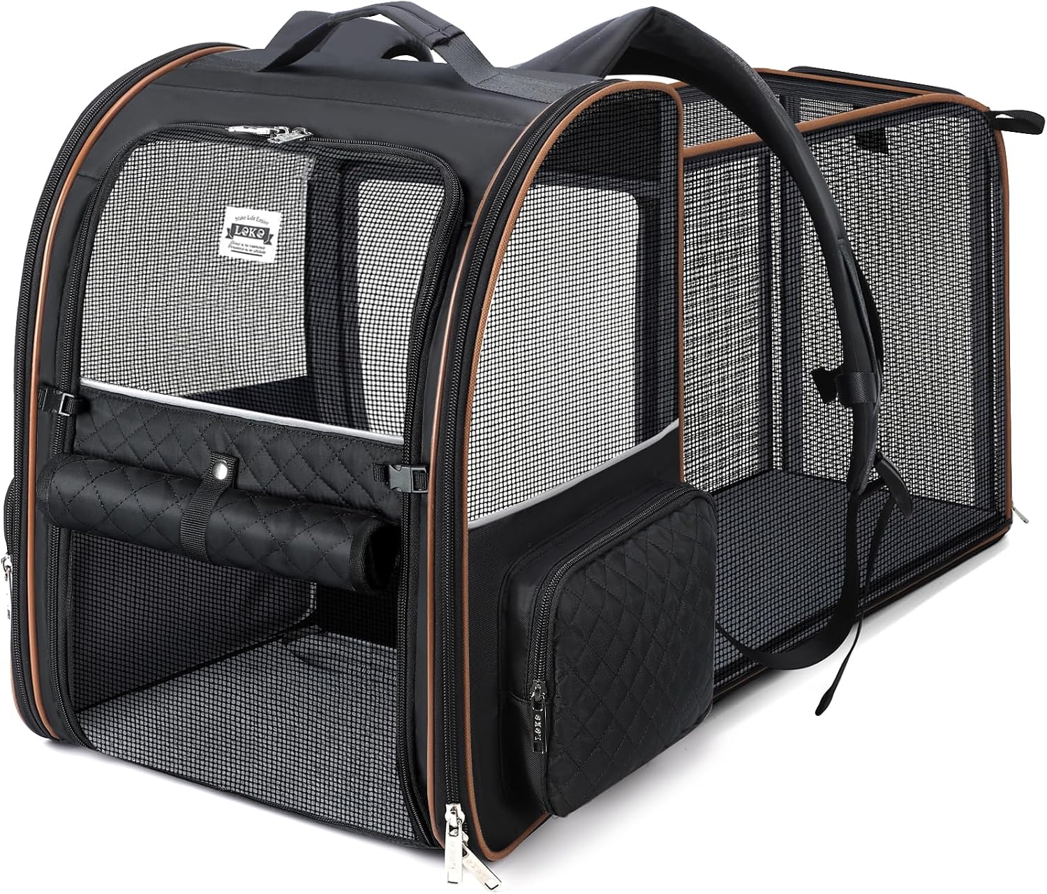 Detalle de Lekespring Katzenrucksack erweiterbar 36×30×44 cm