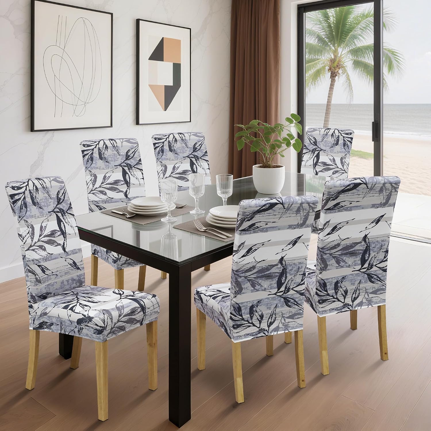Detalle de Housse chaise haute Jacquard – ensemble 2/4/6 pièces, avec dossiers