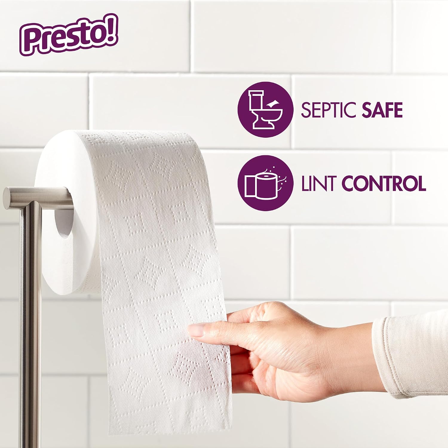 Detalle de Amazon Brand - Presto! FSC Certified 319 Sheet Roll Toilet Paper, Ultra 3-Ply, Unscented (Pack of 4, 24 Mega Rolls)