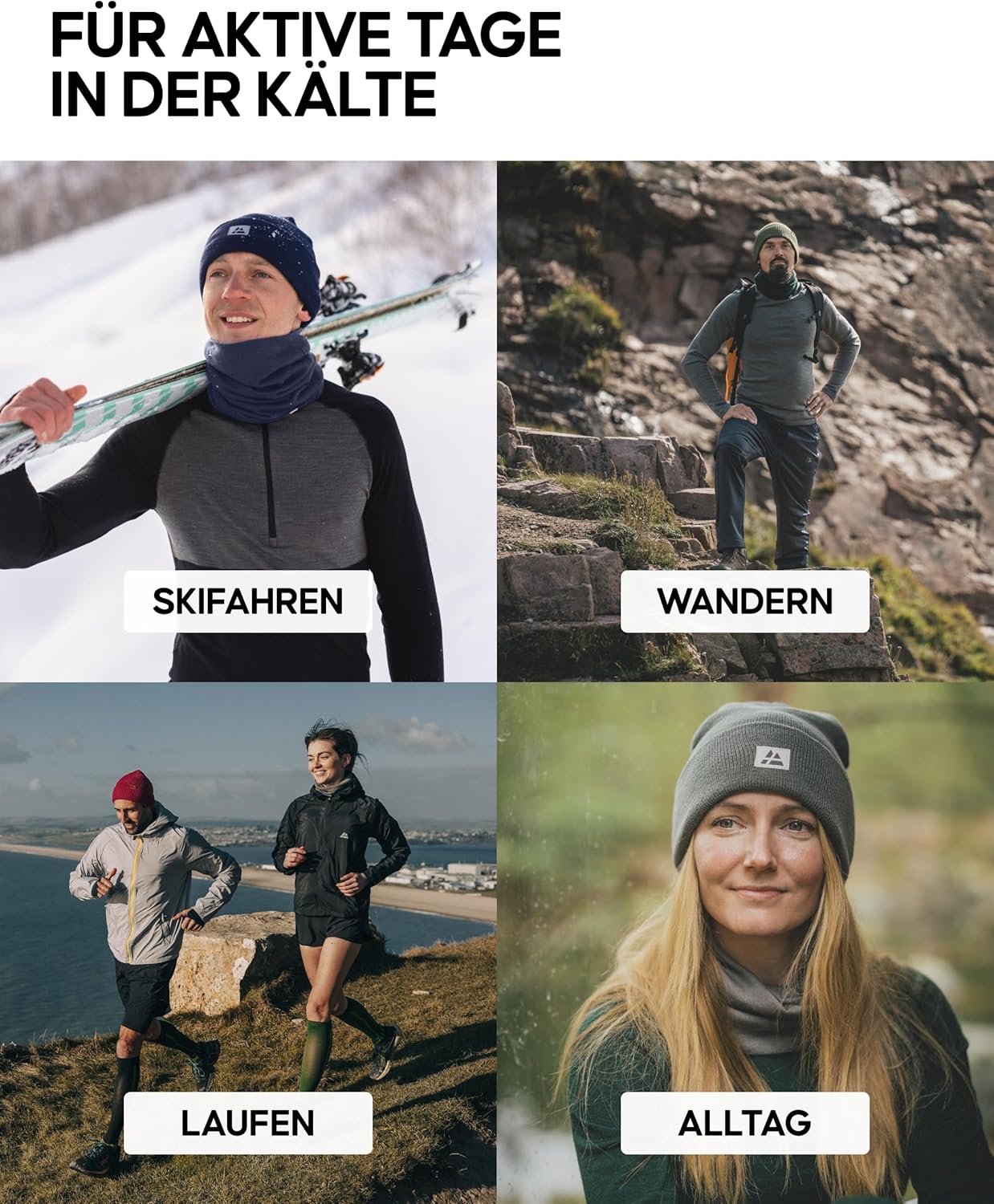 Detalle 2 de Merino Laufmütze von Danish Endurance mit 80% Wolle