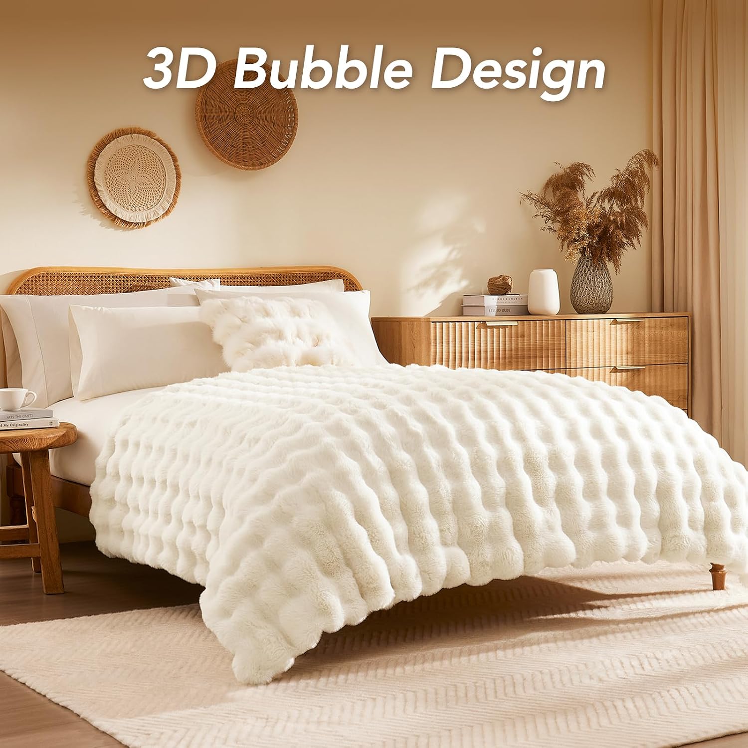 Thumbnail 3 de L'AGRATY Faux Rabbit Fur Blanket 150x200cm