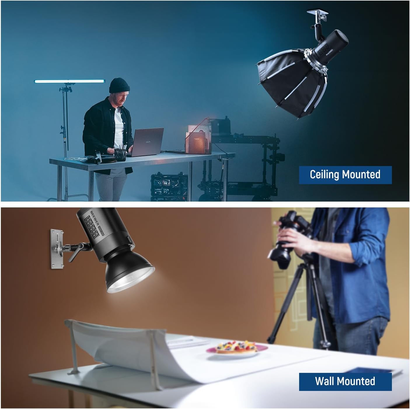 Thumbnail 6 de Neewer ST-WM1 3.34 inch wall/ceiling mount with 5/8" baby pin receiver and 1/4" thread
