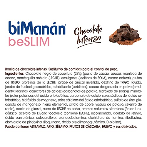 Detalle 2 de BIMANÁN BESLIM - Barritas Sustitutivas de Chocolate Intenso 🍫