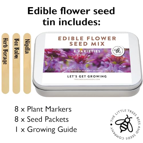 Detalle de Gourmet Edible Flower Seed Kit — 8 Varieties by The Little Trees Bees & Seeds Company
