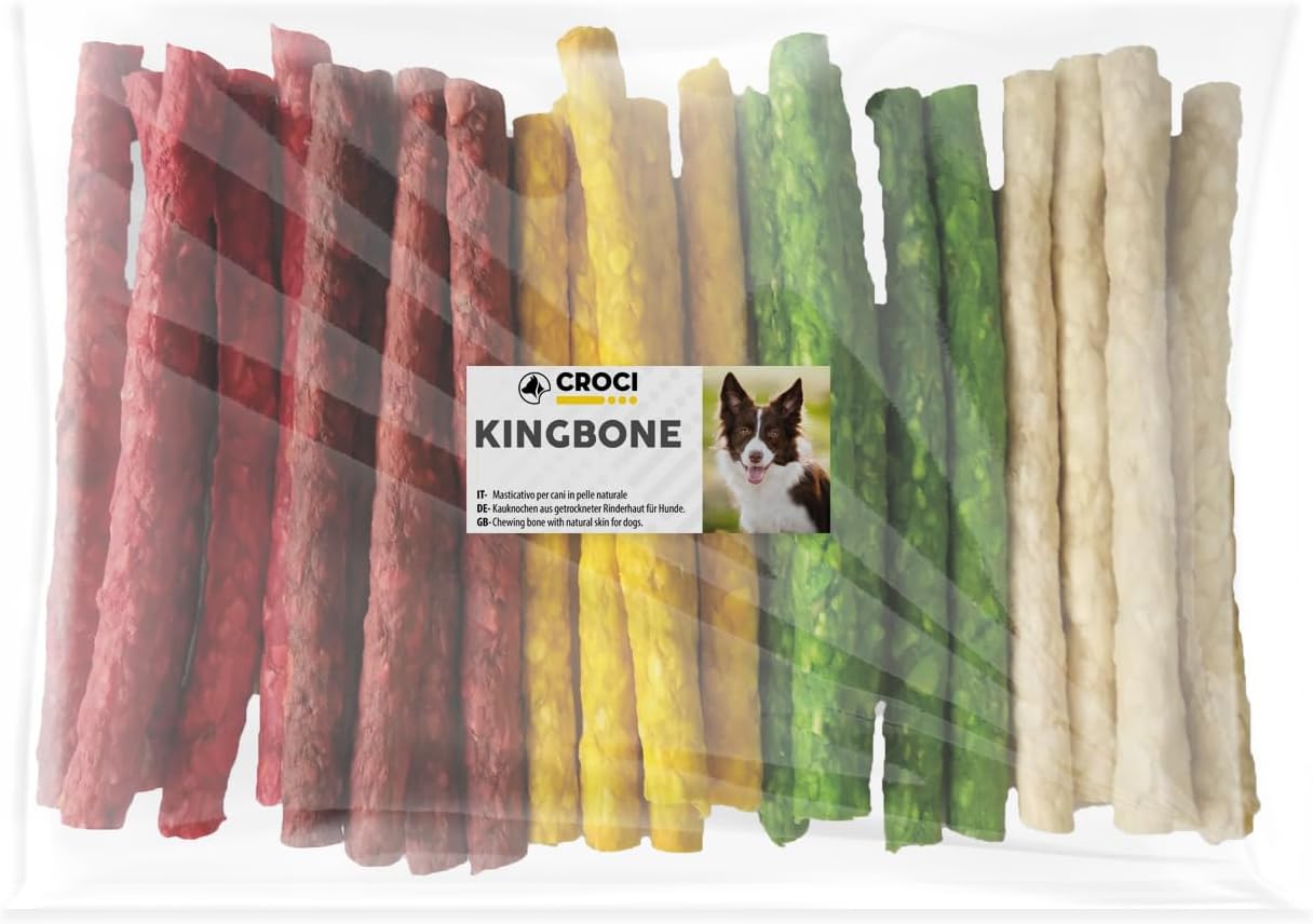 Detalle de CROCI Hundben Stick Mixed – tuggpinnar av koskinn, 13 cm, 50-pack