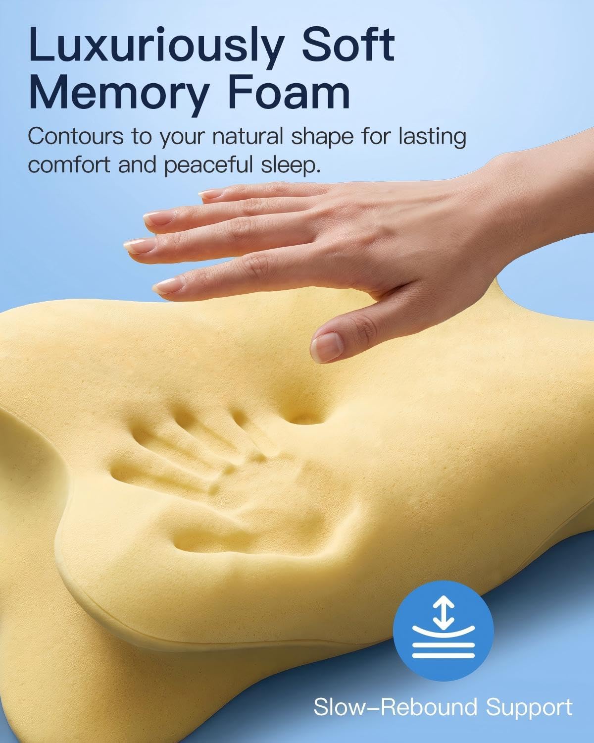 Thumbnail 5 de CloudNook Ergonomic Cervical Pillow, Gray, Dual-Height Memory Foam, 60 × 35 × 14 cm