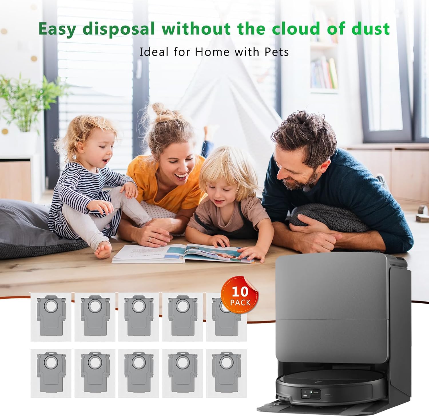 Thumbnail 6 de VIEWALL YP-DUST BAG-S8 MaxV Ultra-10 Robot Vacuum Dust Bags, 10 Pack