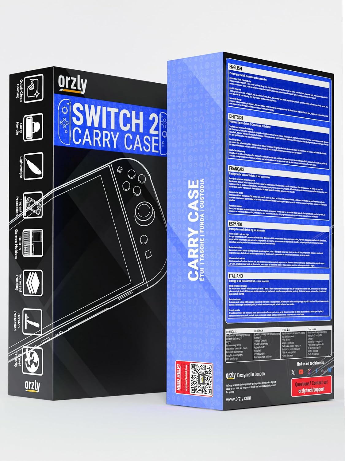 Detalle de Orzly Tragetasche für Nintendo Switch 2 (2025) – Hartschalenetui mit 7,9 Zoll Displayschutz & Zubehöraufbewahrung
