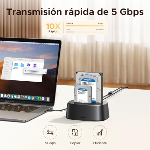 Detalle 2 de UGREEN Dock USB 3.0 pour disque dur ⚙