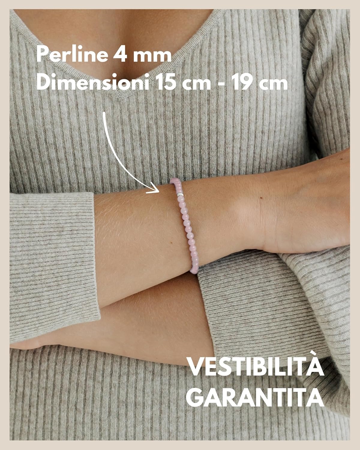 Detalle 1 de Bracciale perle con pietre naturali 4 mm